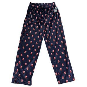 Club Room Mens Santa Print Fleece Drawstring Pajama Pants Navy Blue M